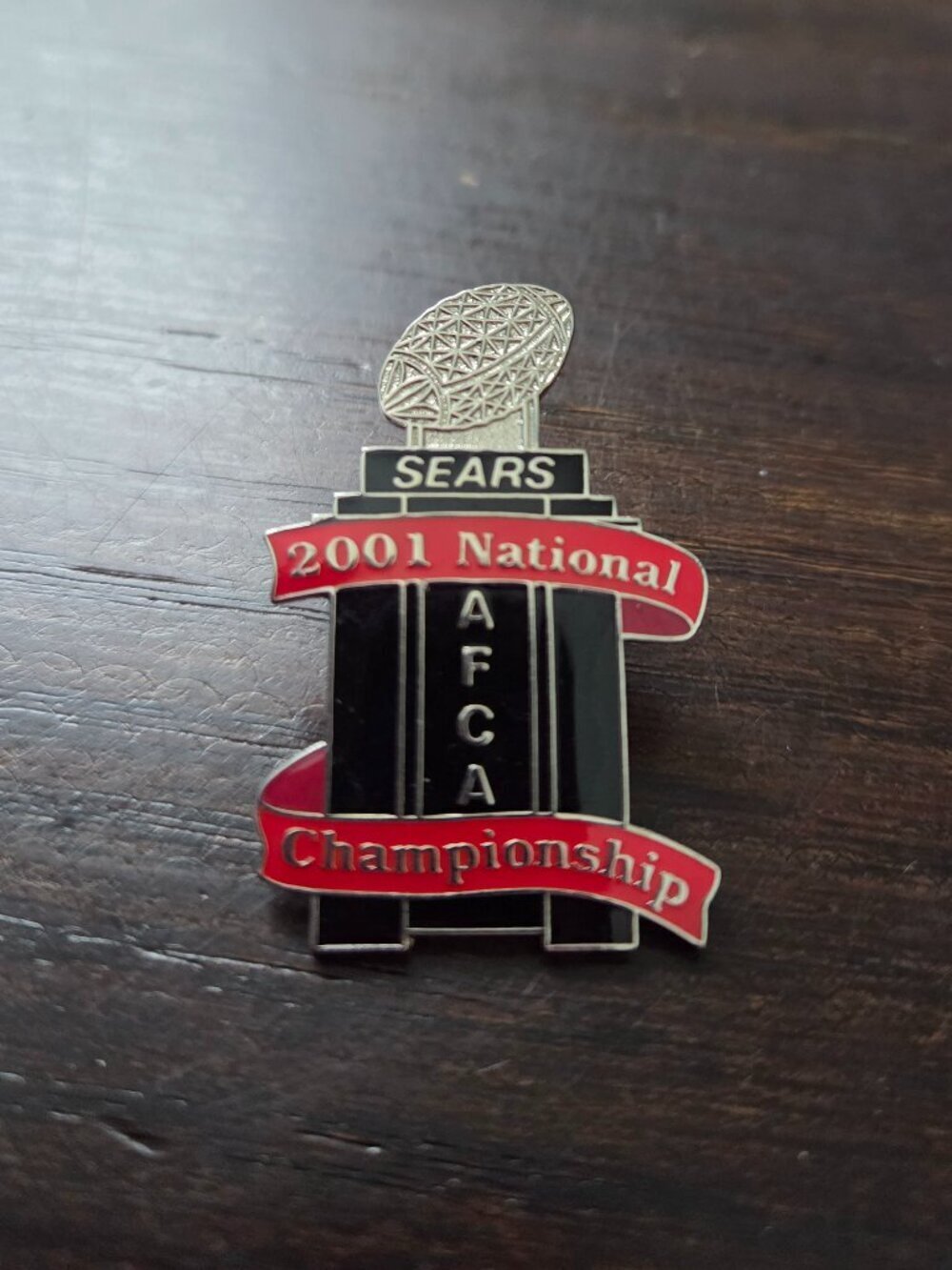 Vintage 2001 Sears National AFCA Championship Pin | Limited Edition Collector's